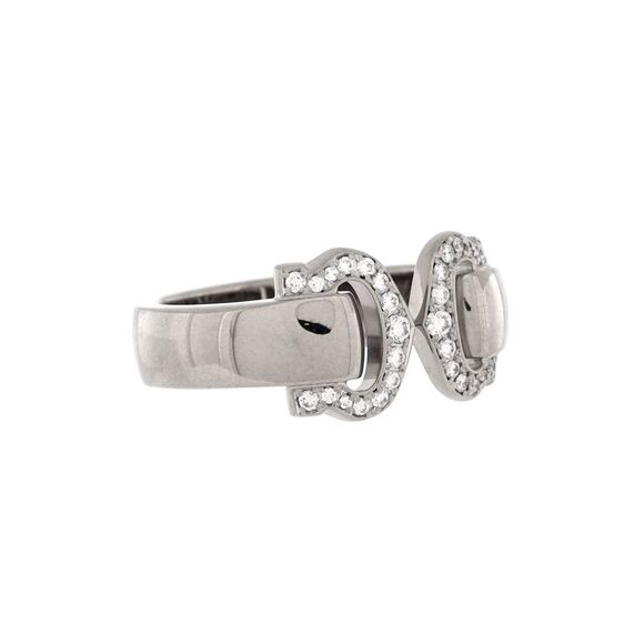 Cartier Vintage C de Cartier Ring 18K White Gold with Diamonds - - Picture 4 of 4